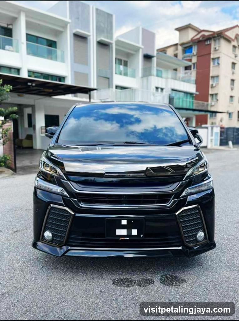 Black Minivan in Residential Area