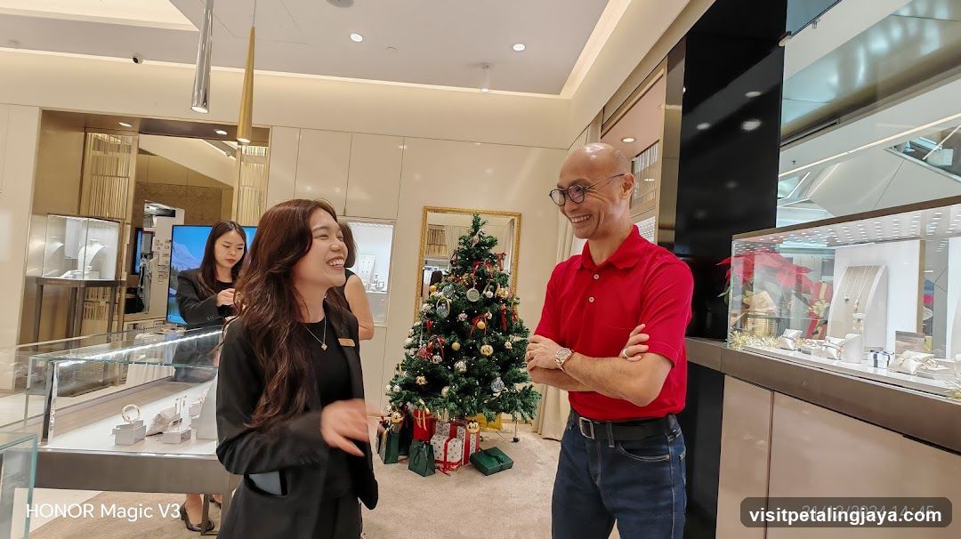 Jewelry Store Interior with Christmas Decor