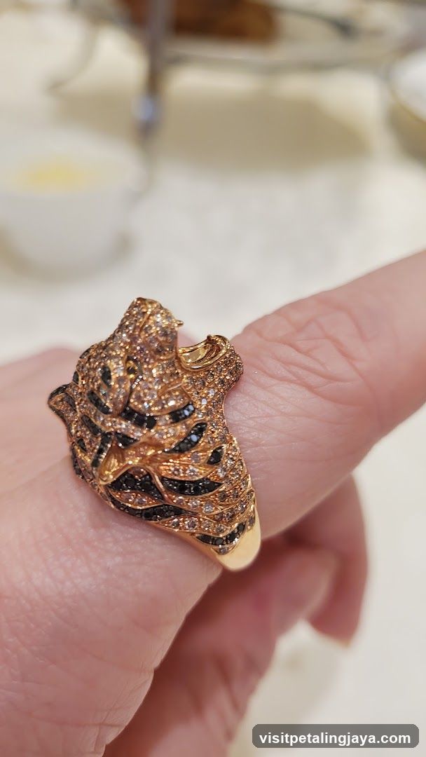 Tiger Ring on Finger