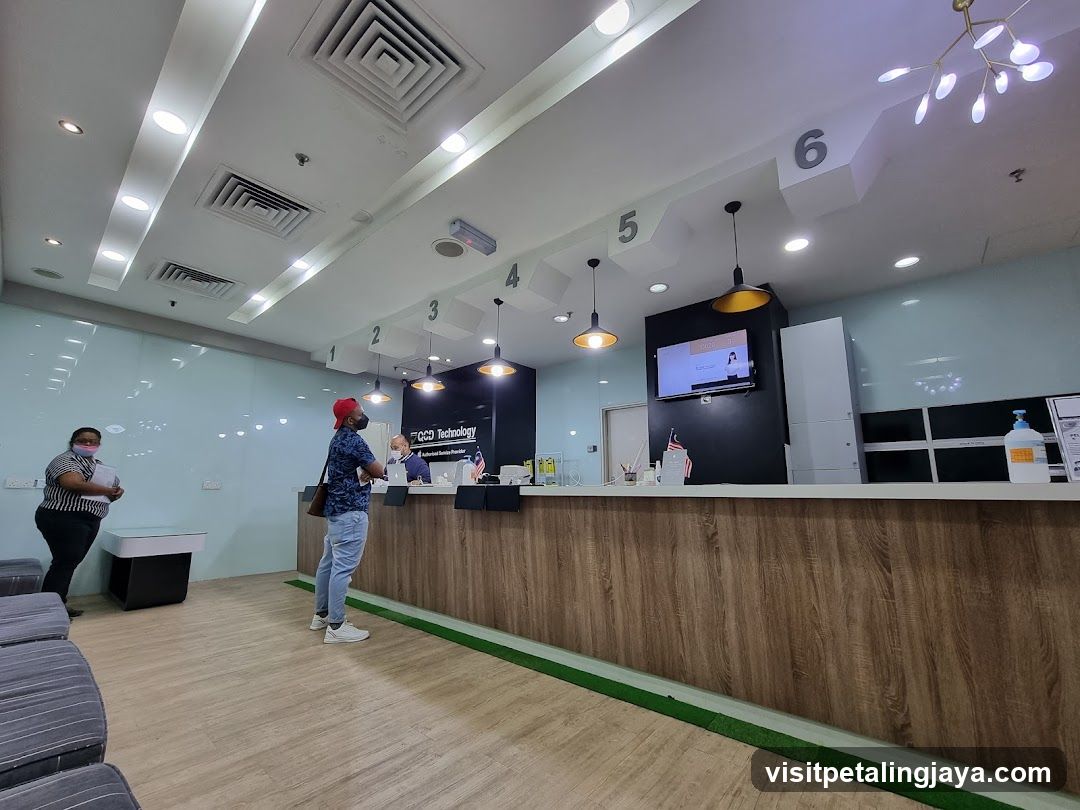 Reception Area with Queue Numbers