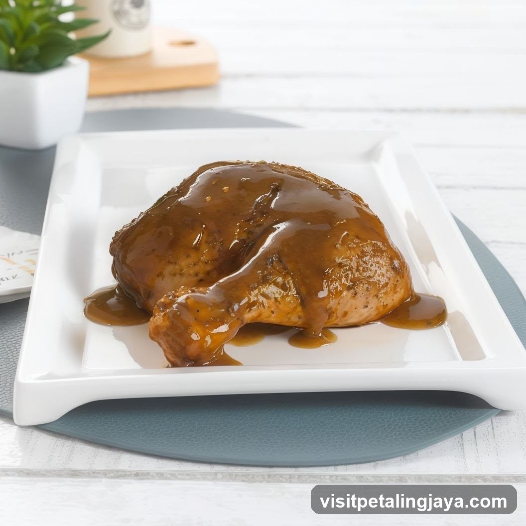 Sauced Chicken on White Plate