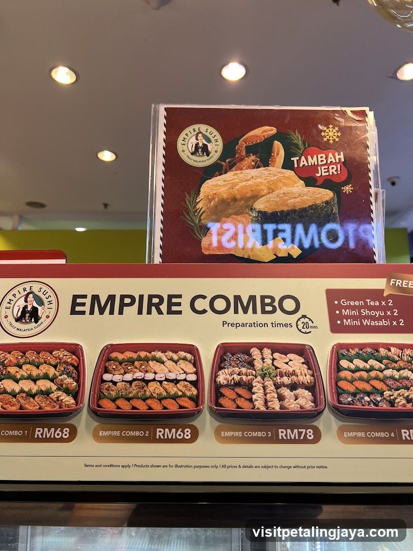 Empire Sushi Menu Display