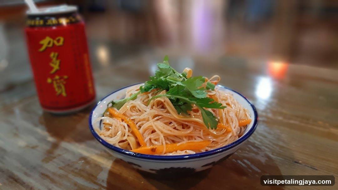 Noodle Dish with Drink