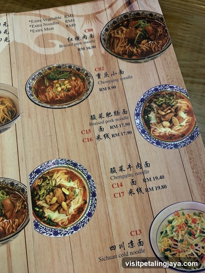 Noodle Menu Page