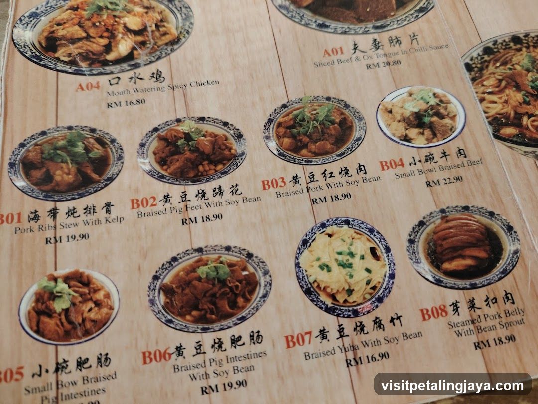 Chinese Cuisine Menu