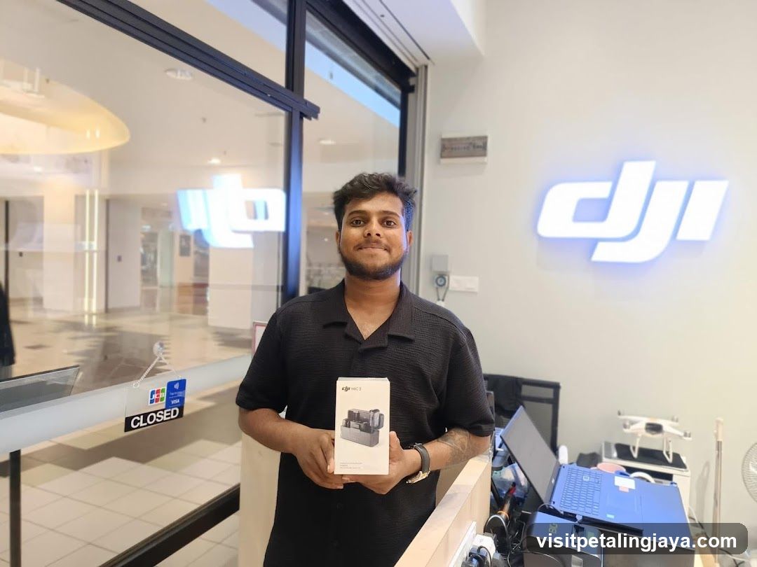 DJI Store Interior with Staff Holding Drone Box