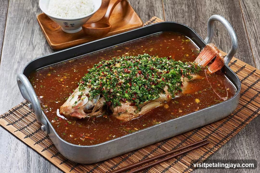 Braised Fish with Herb Topping
