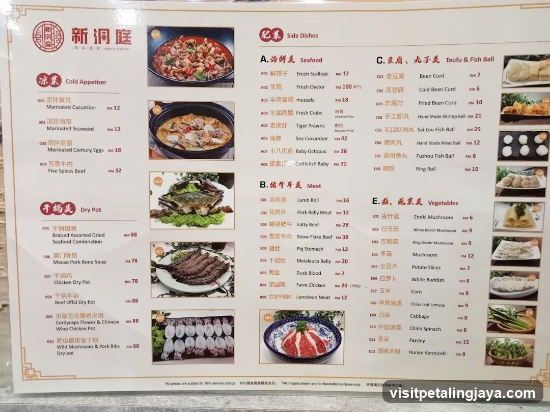 Xin Dongting Restaurant Menu