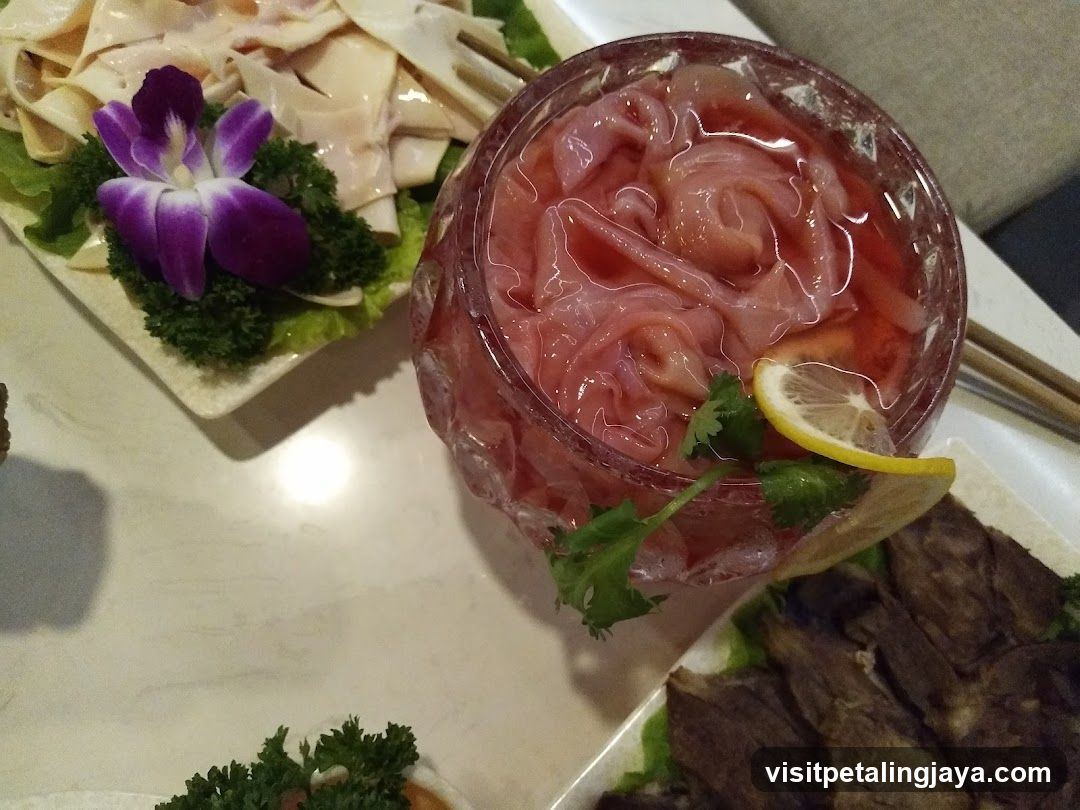 Dining Table with Raw Meat and Drink
