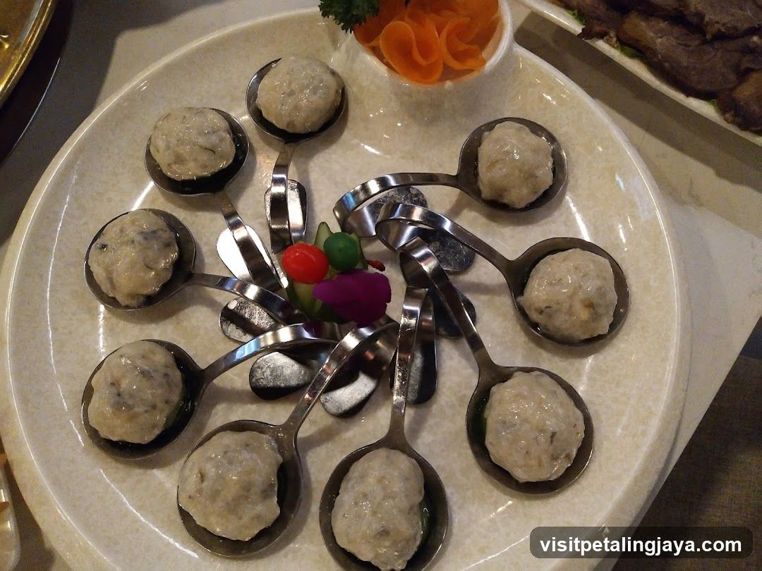 Spoon-Served Dumplings with Garnish
