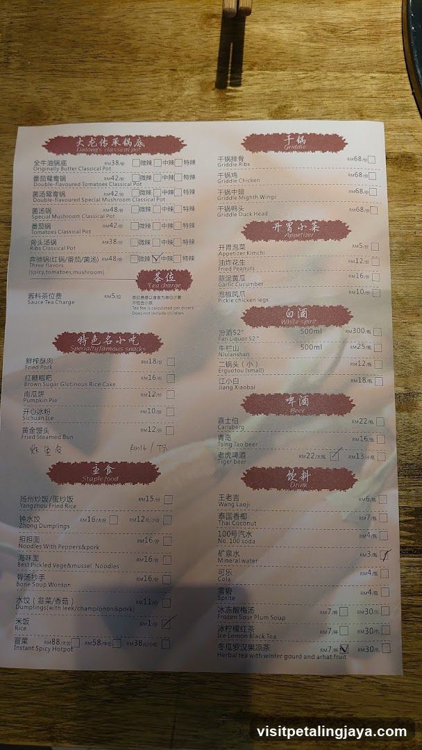 Dish Menu