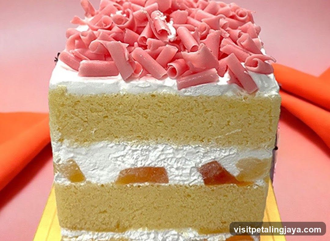 Layered Cake with Pink Shavings
