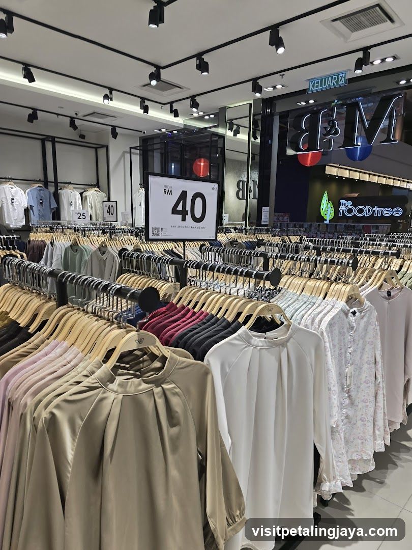 Clothing Store Interior with Sale Signage