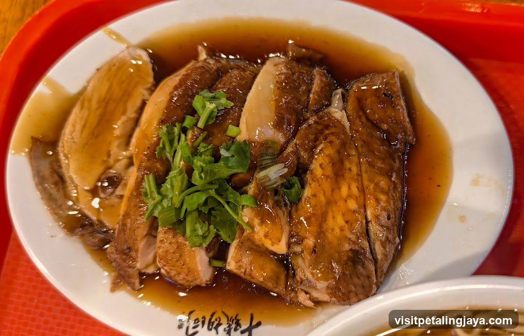 Sliced Roast Chicken with Sauce and Garnish