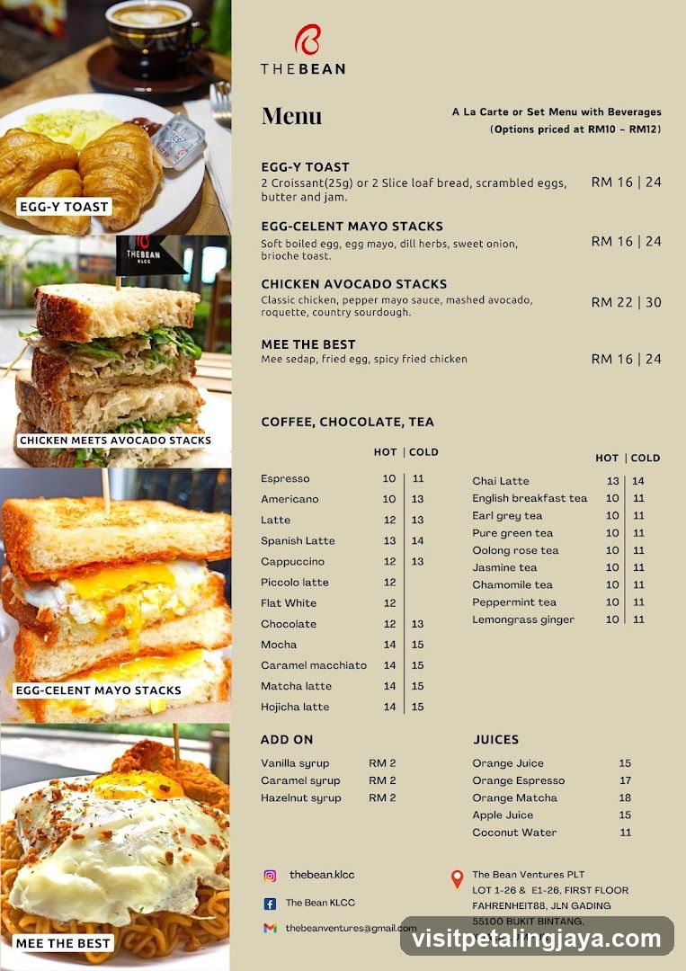 The Bean Menu & Food Display