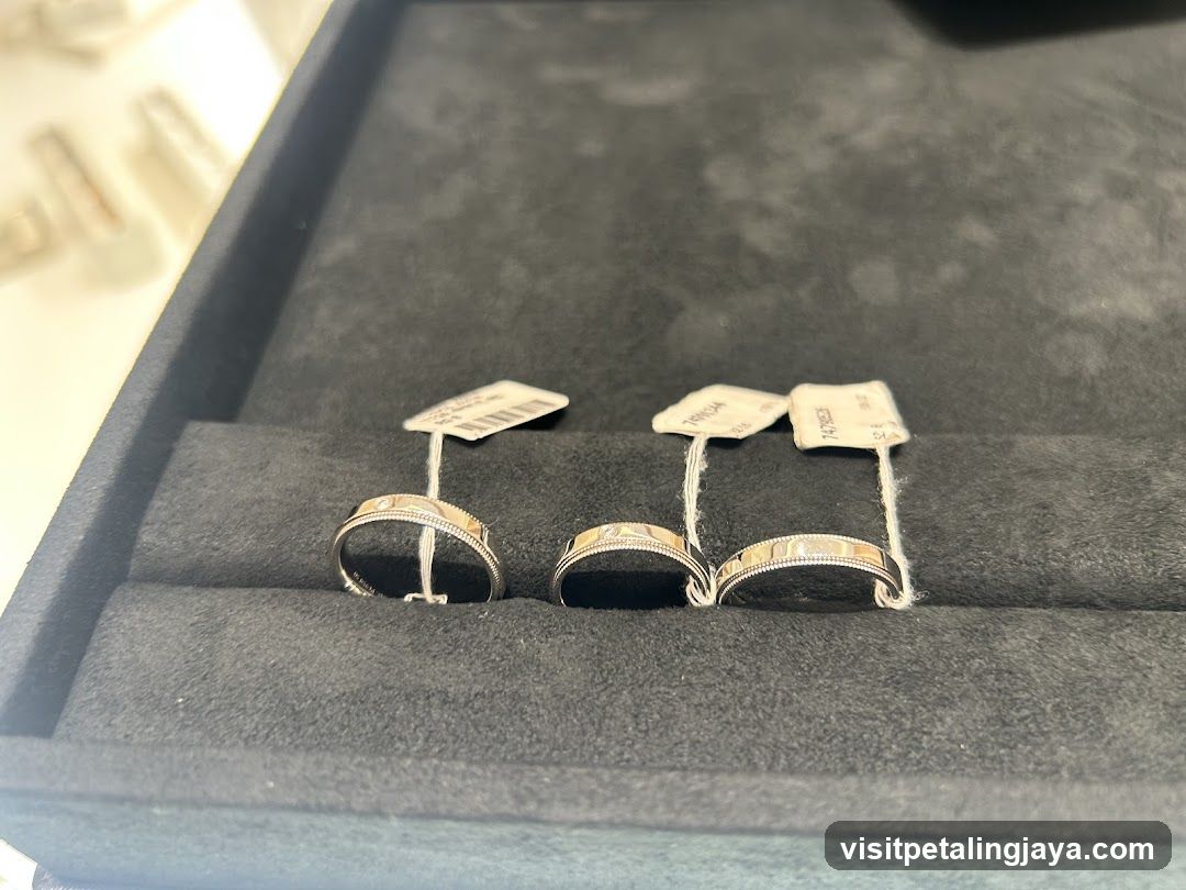 Rings in display case