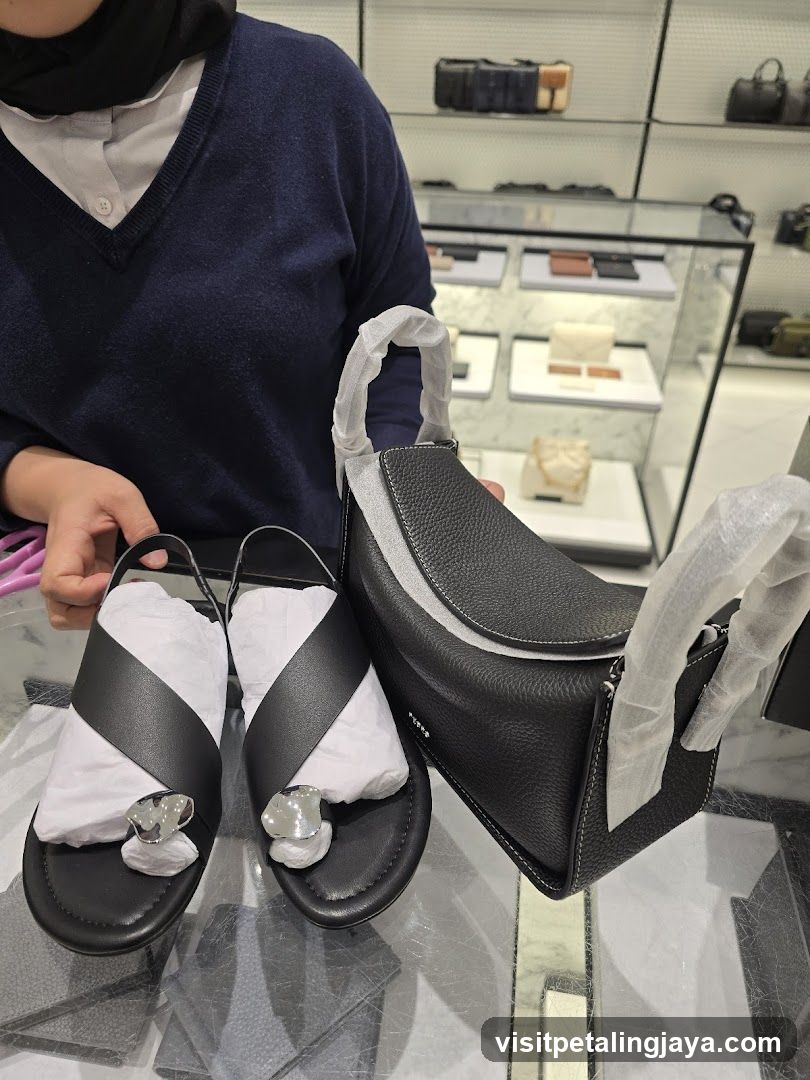 Luxury Handbag and Sandals Display