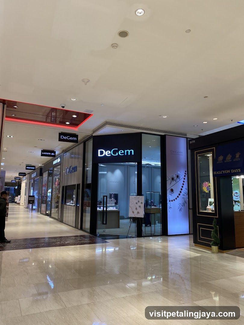 Shopping Mall Corridor with Storefronts