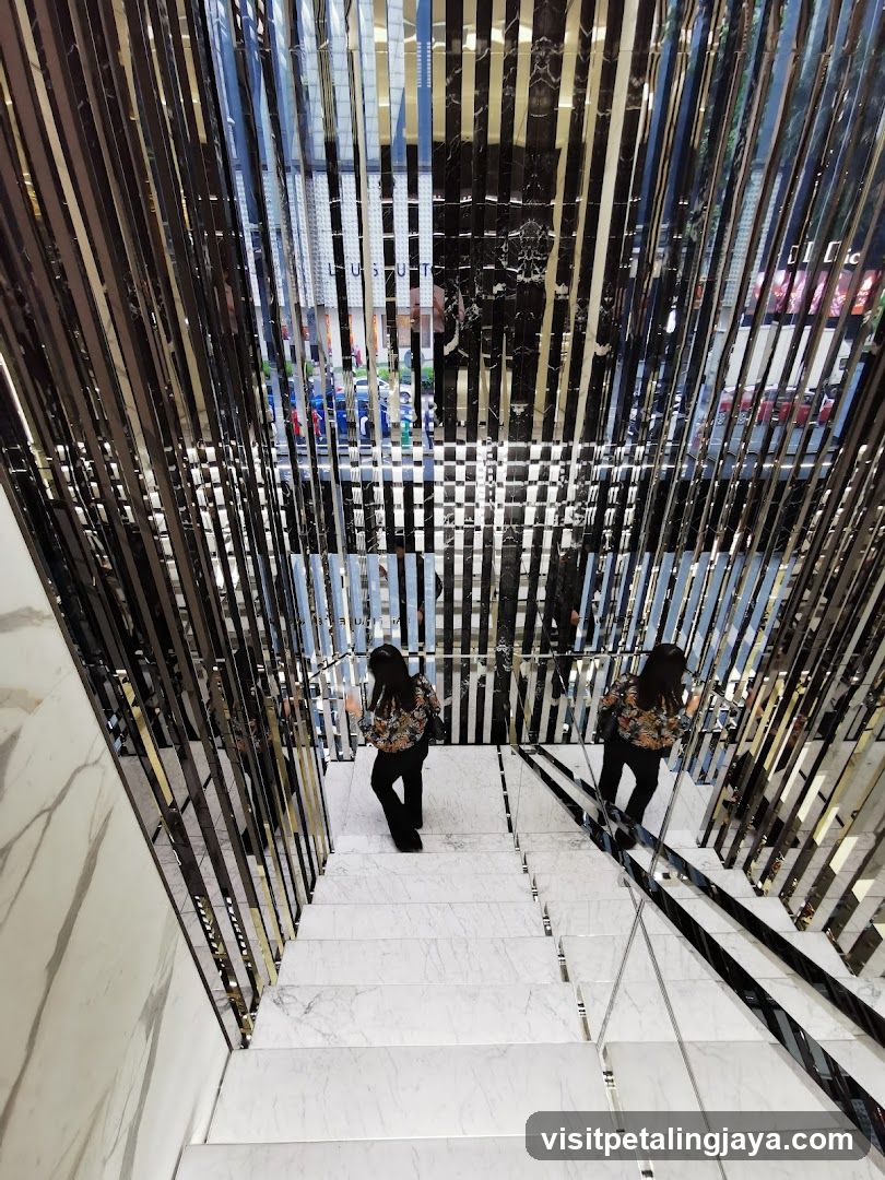 Staircase Interior with Mirrored Walls