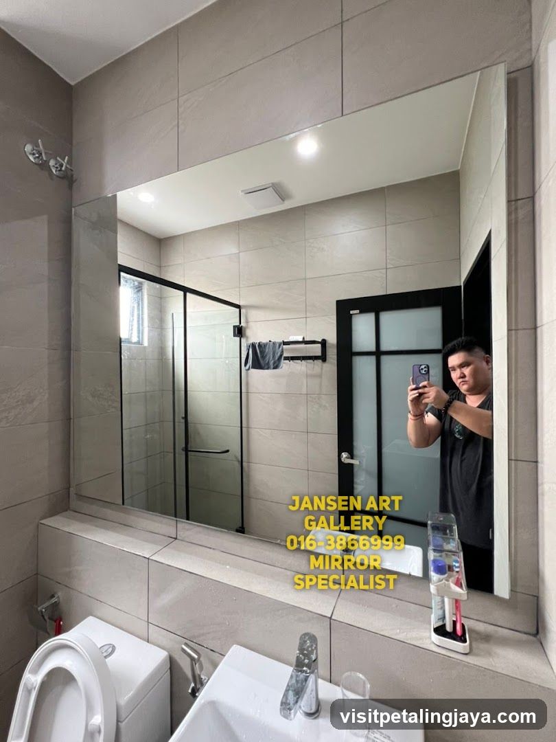 Bathroom Interior with Mirror Reflection