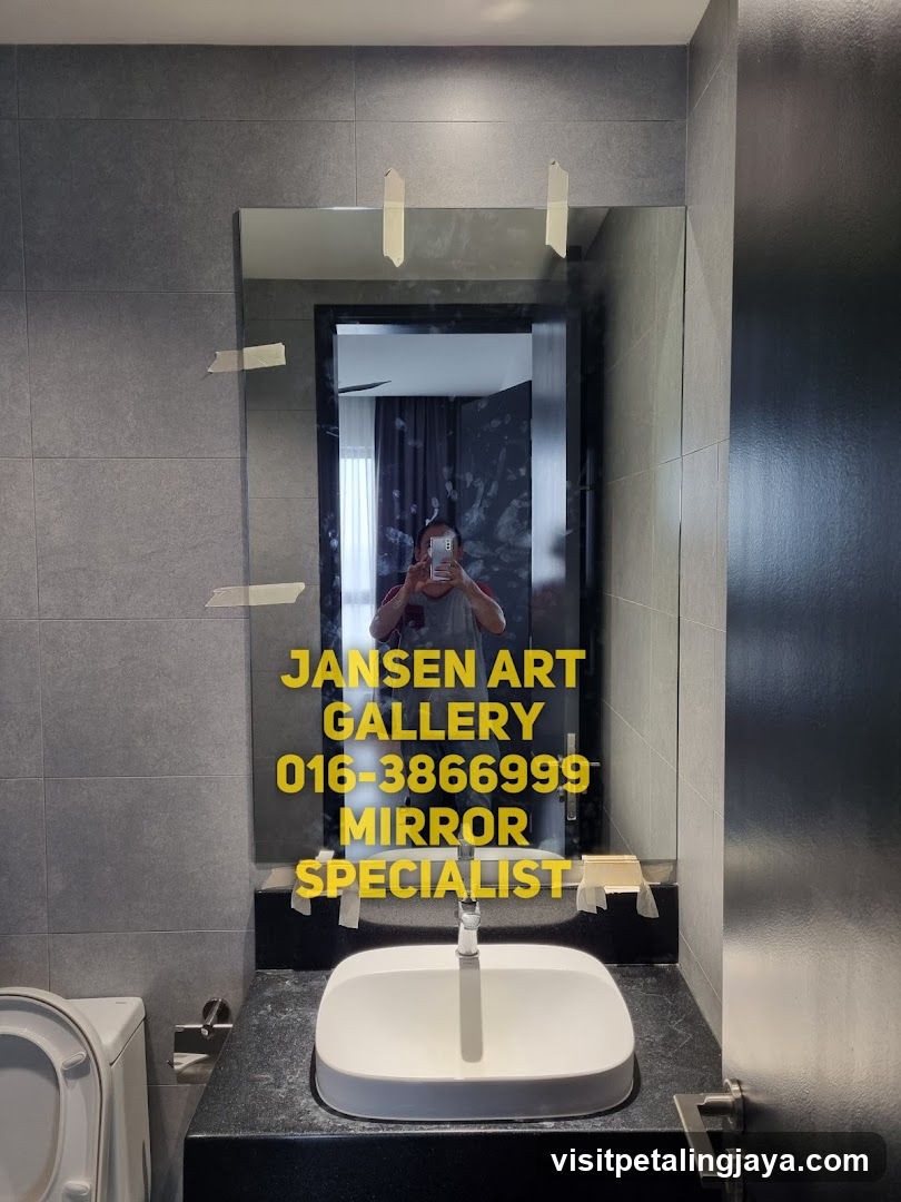 Bathroom Interior with Mirror Advertisement