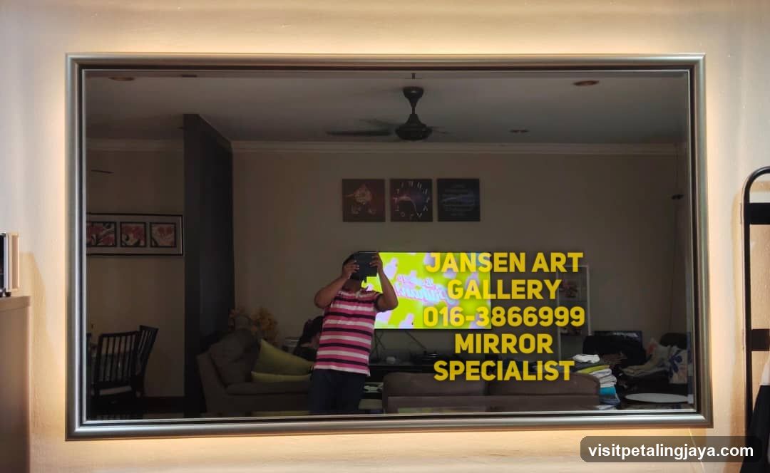 Mirror Reflection with Text Overlay