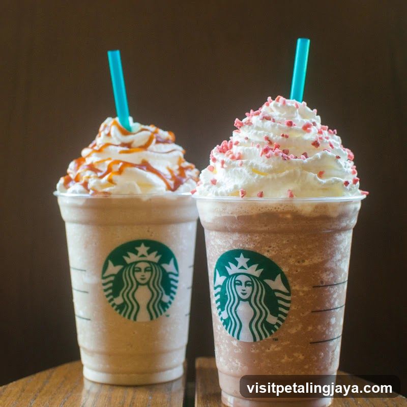 Starbucks Frappuccinos with Whipped Cream Toppings