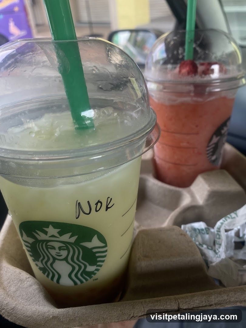 Starbucks Drinks in Car