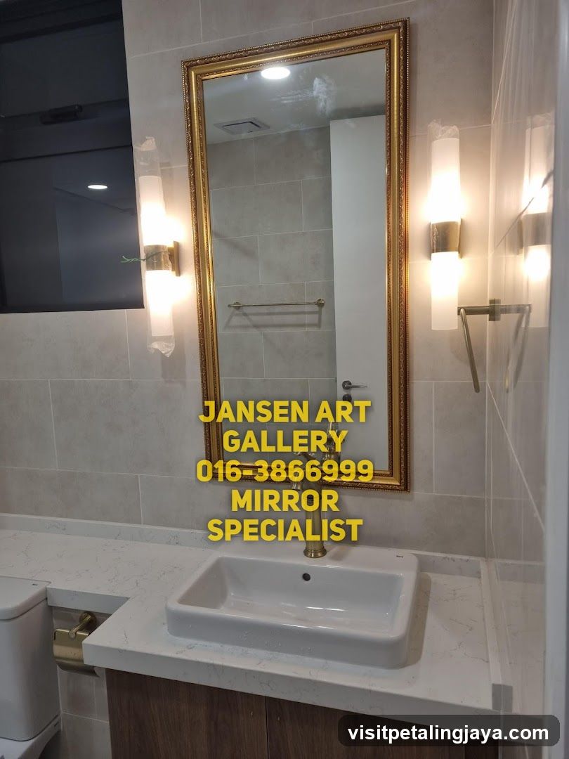 Bathroom Interior with Mirror and Vanity