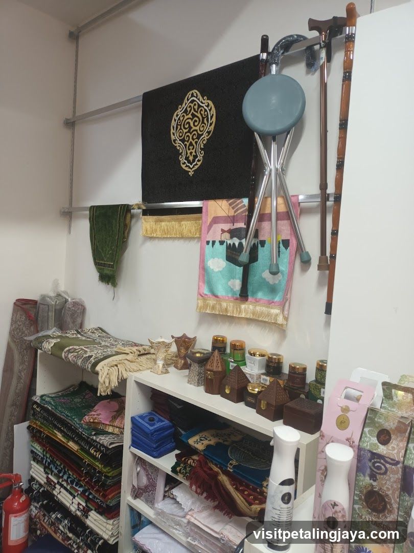 Interior of a shop with religious and household items