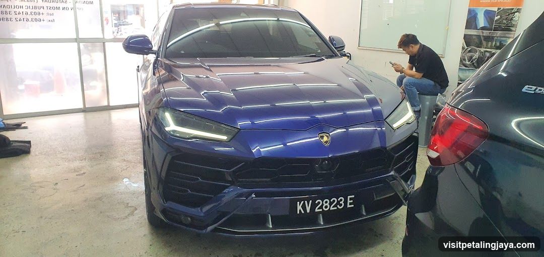 Lamborghini Urus in a garage