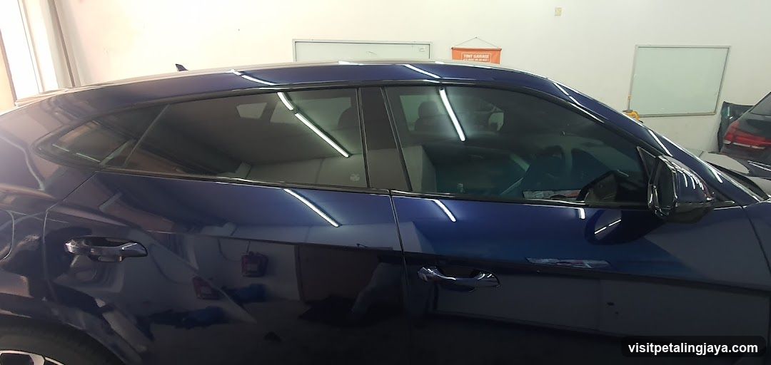 Blue Car Interior View