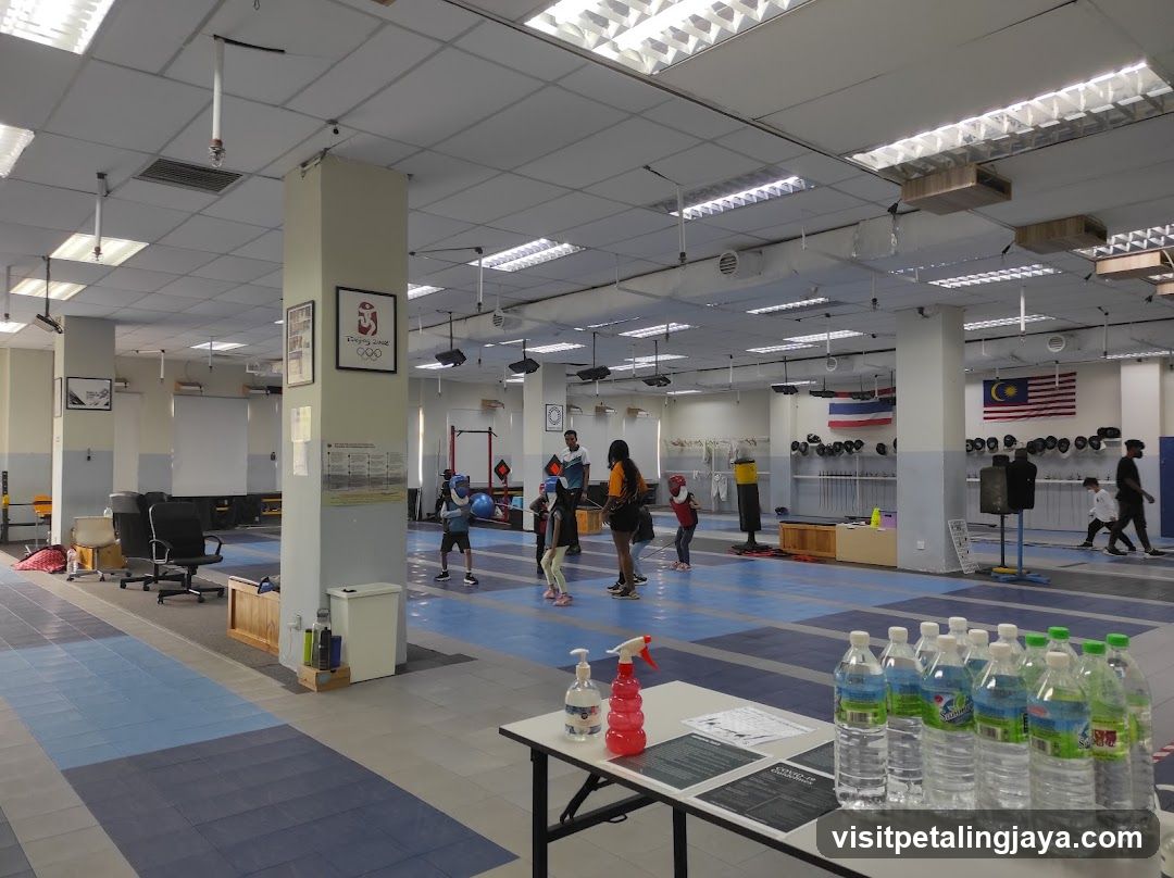 Gym Interior with Equipment and Water Bottles
