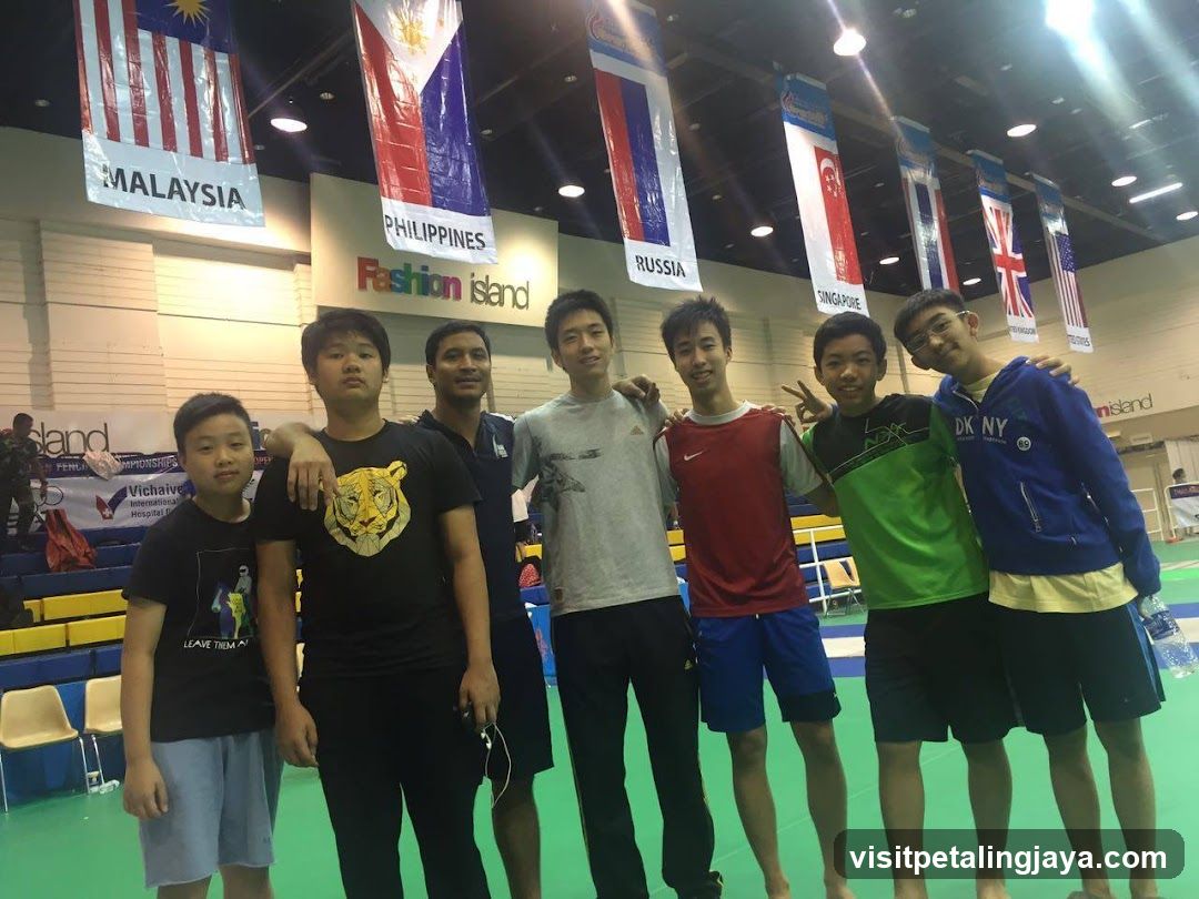 Group of young athletes at a sports event