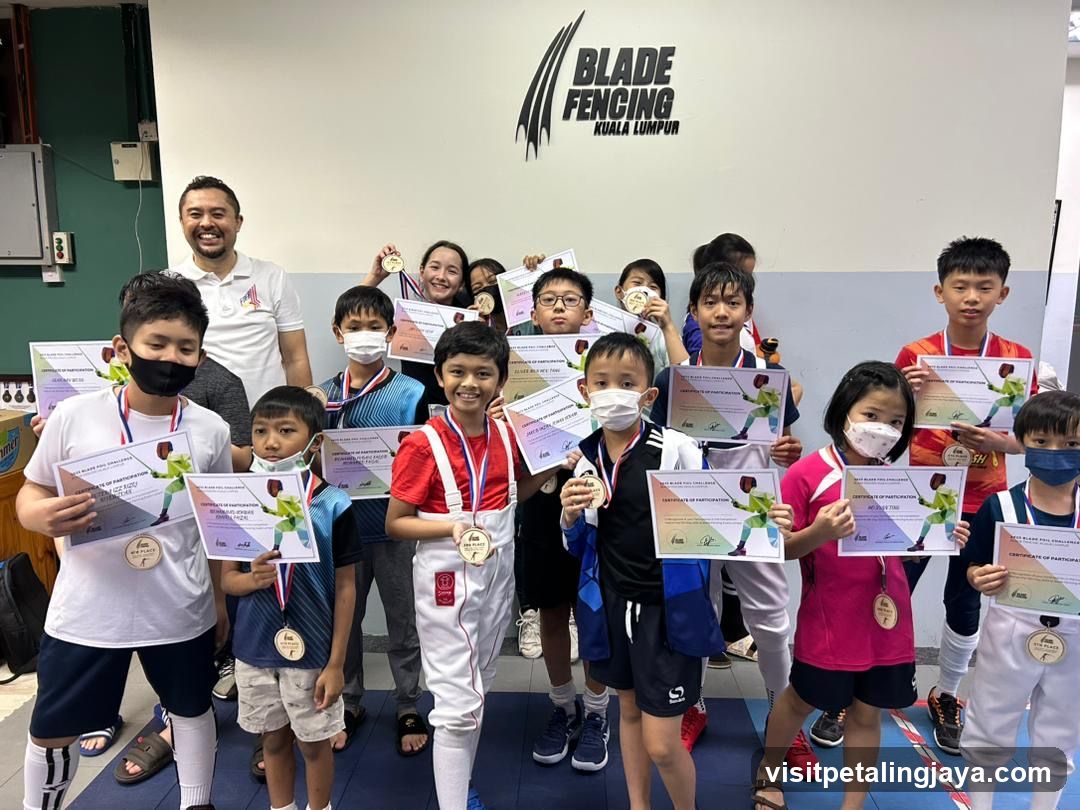 Fencing Team Photo with Certificates and Medals