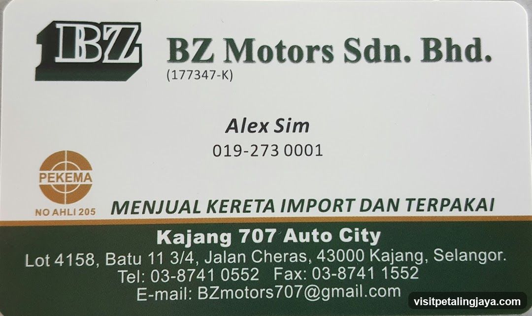 BZ Motors Sdn. Bhd. Business Card