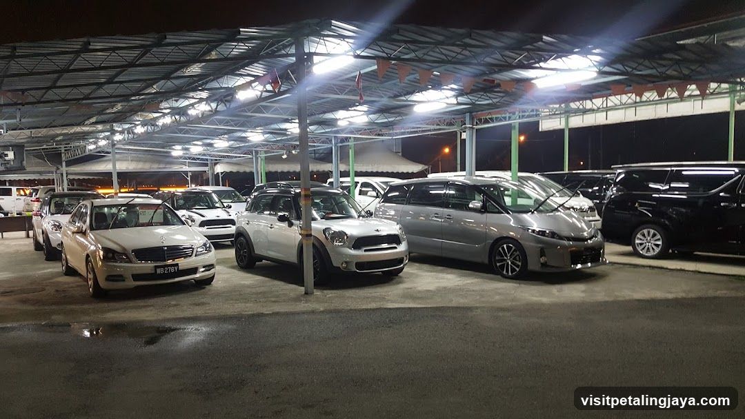 Nighttime Car Parking Area
