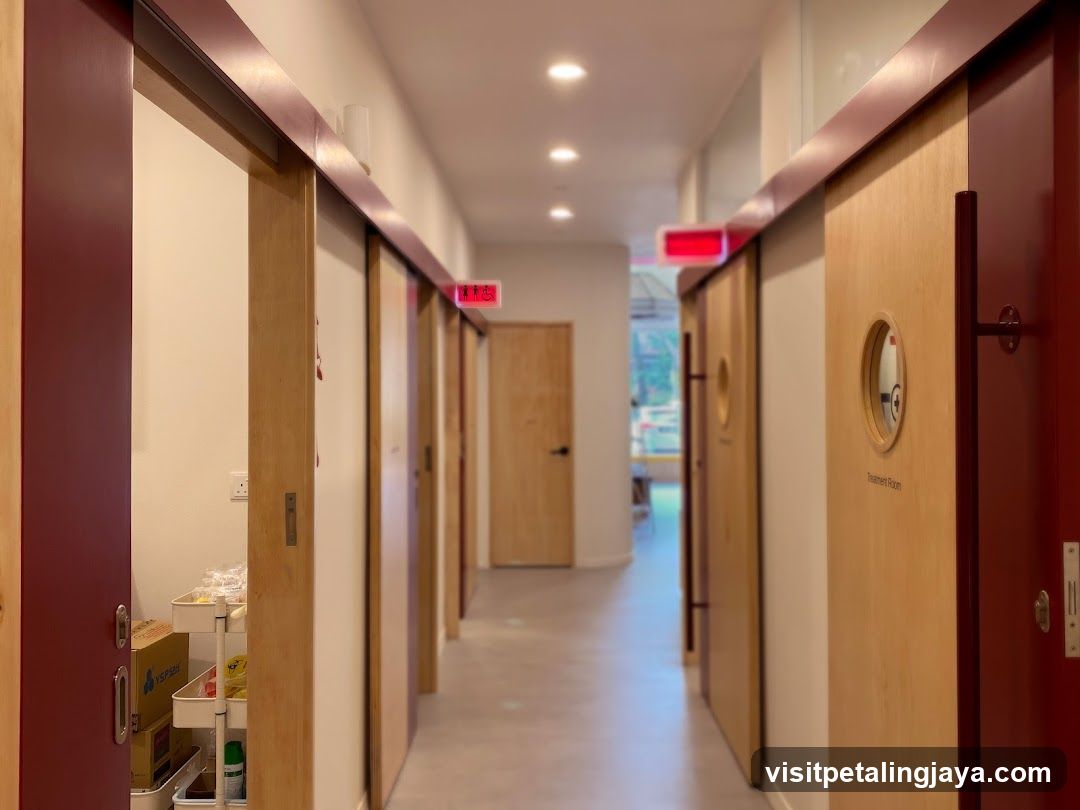 Interior Hallway with Wooden Doors and Storage Area