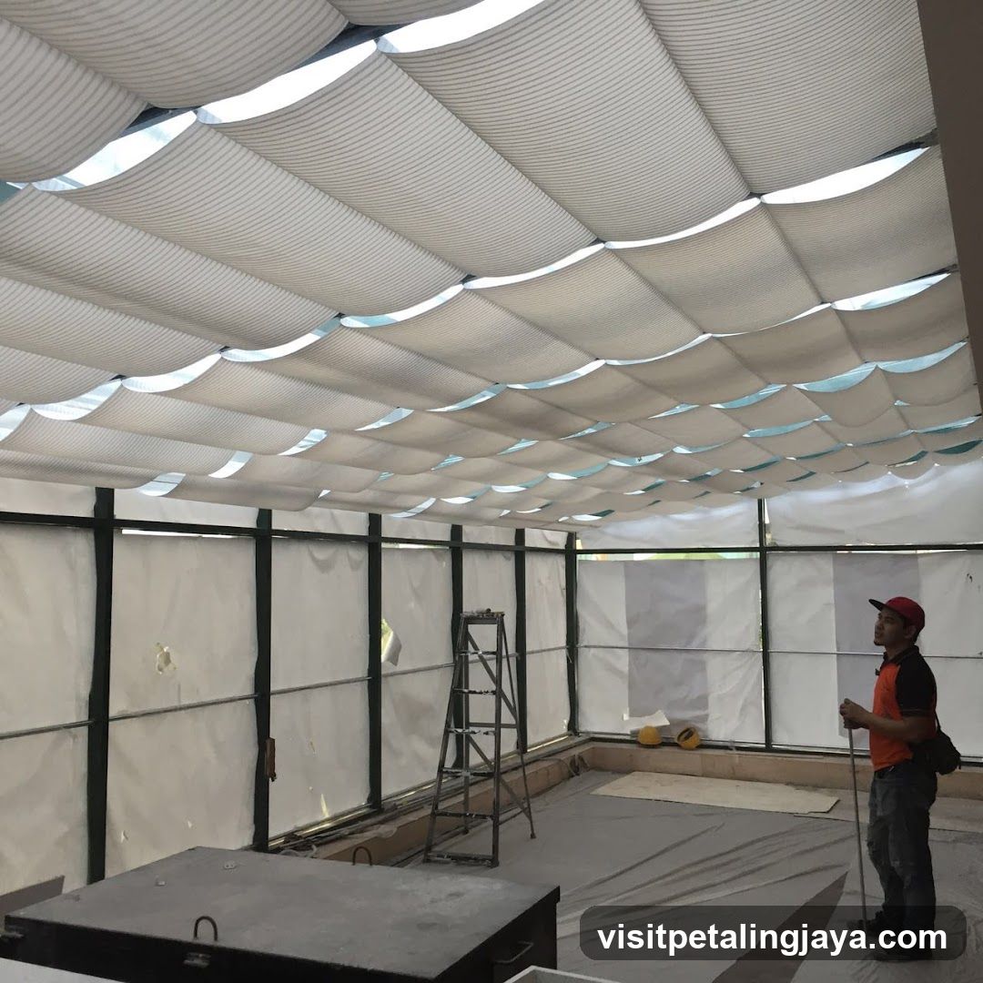 Interior Construction Site with Skylight Ceiling