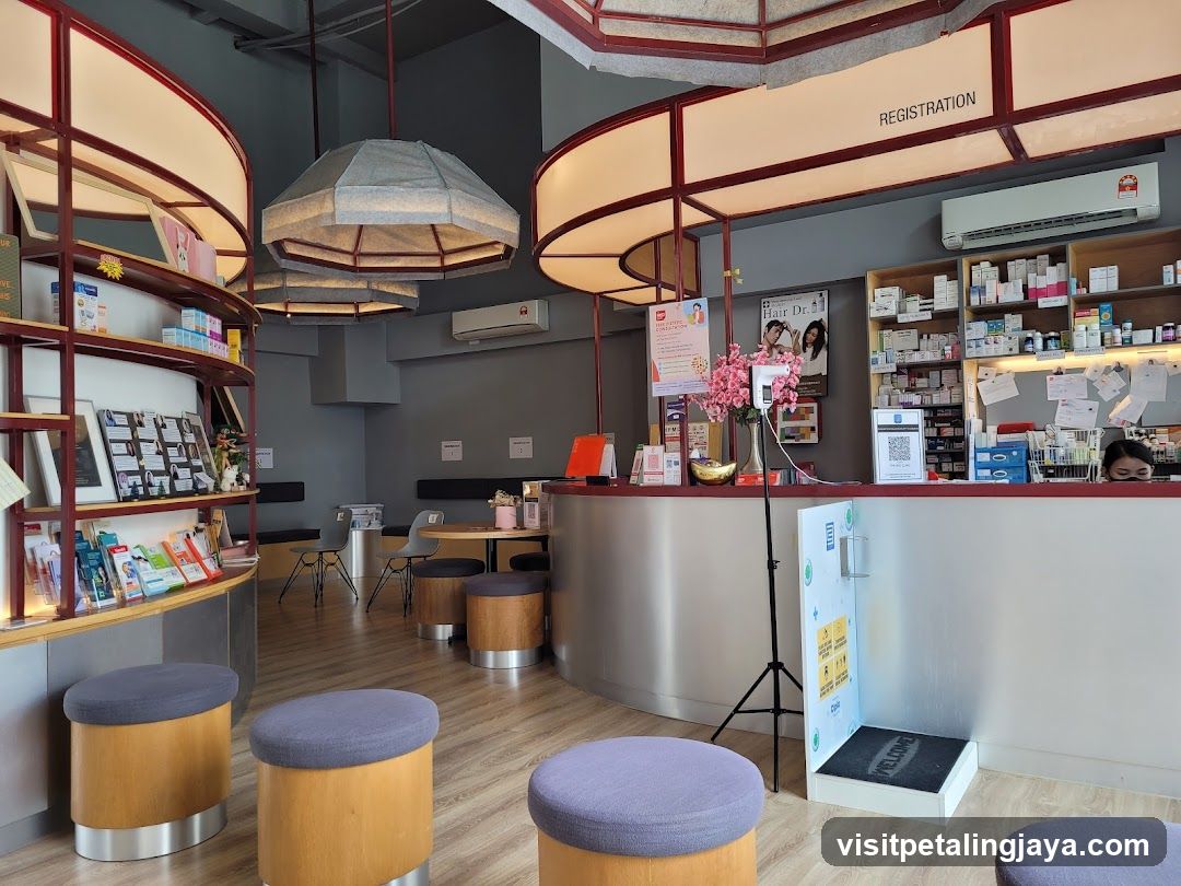 Interior of a clinic or pharmacy reception area