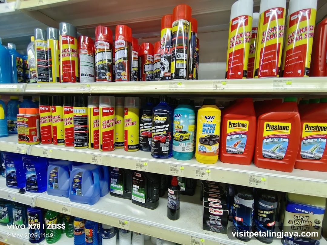 Car Care Products Shelf