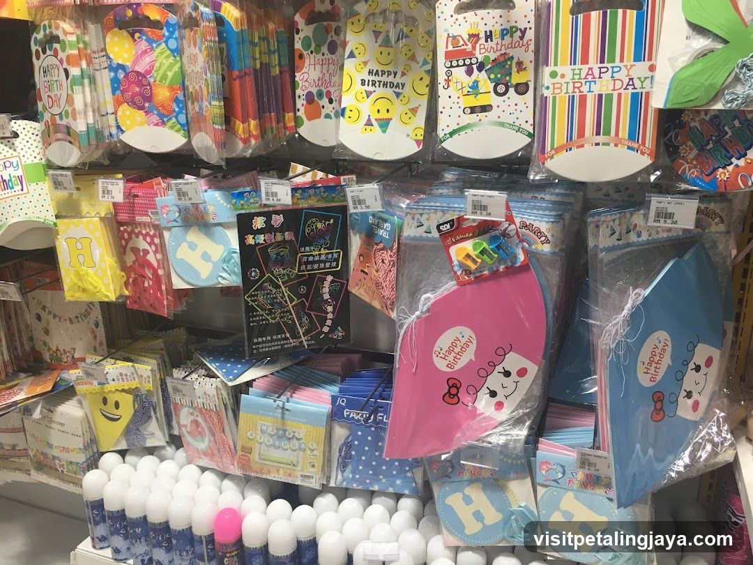 Birthday Party Supplies Display