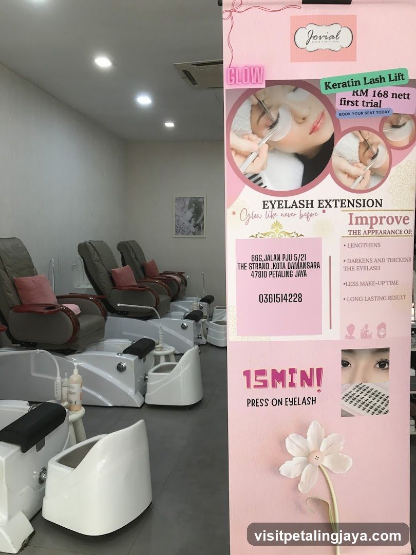 Beauty Salon Interior and Advertisement