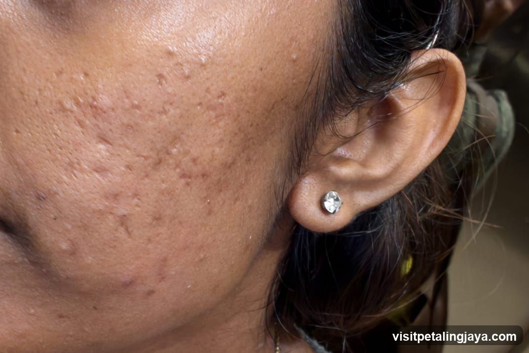 Close-up of ear and cheek area