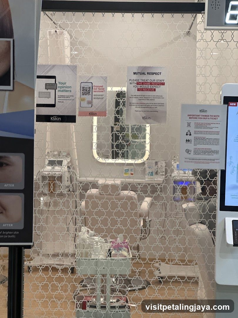 Beauty Salon Interior View Through Security Screen