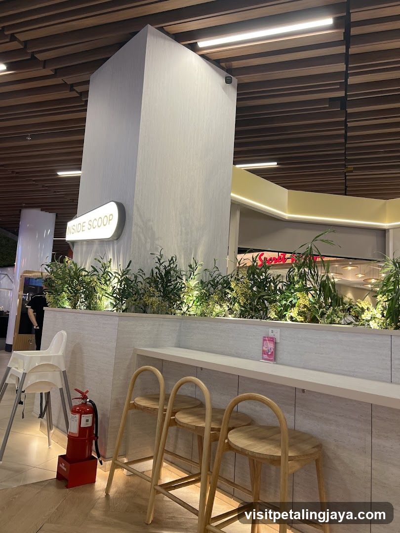 Interior of a modern café or food court area