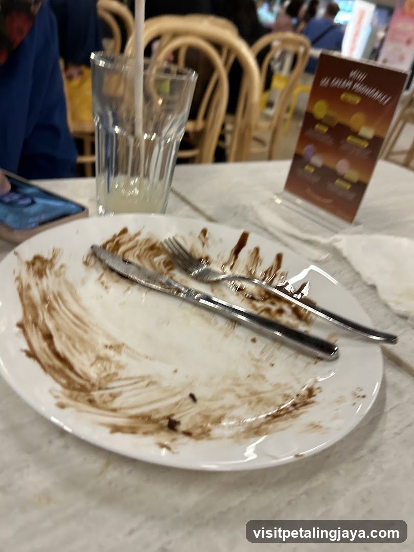 Empty Plate with Chocolate Stains
