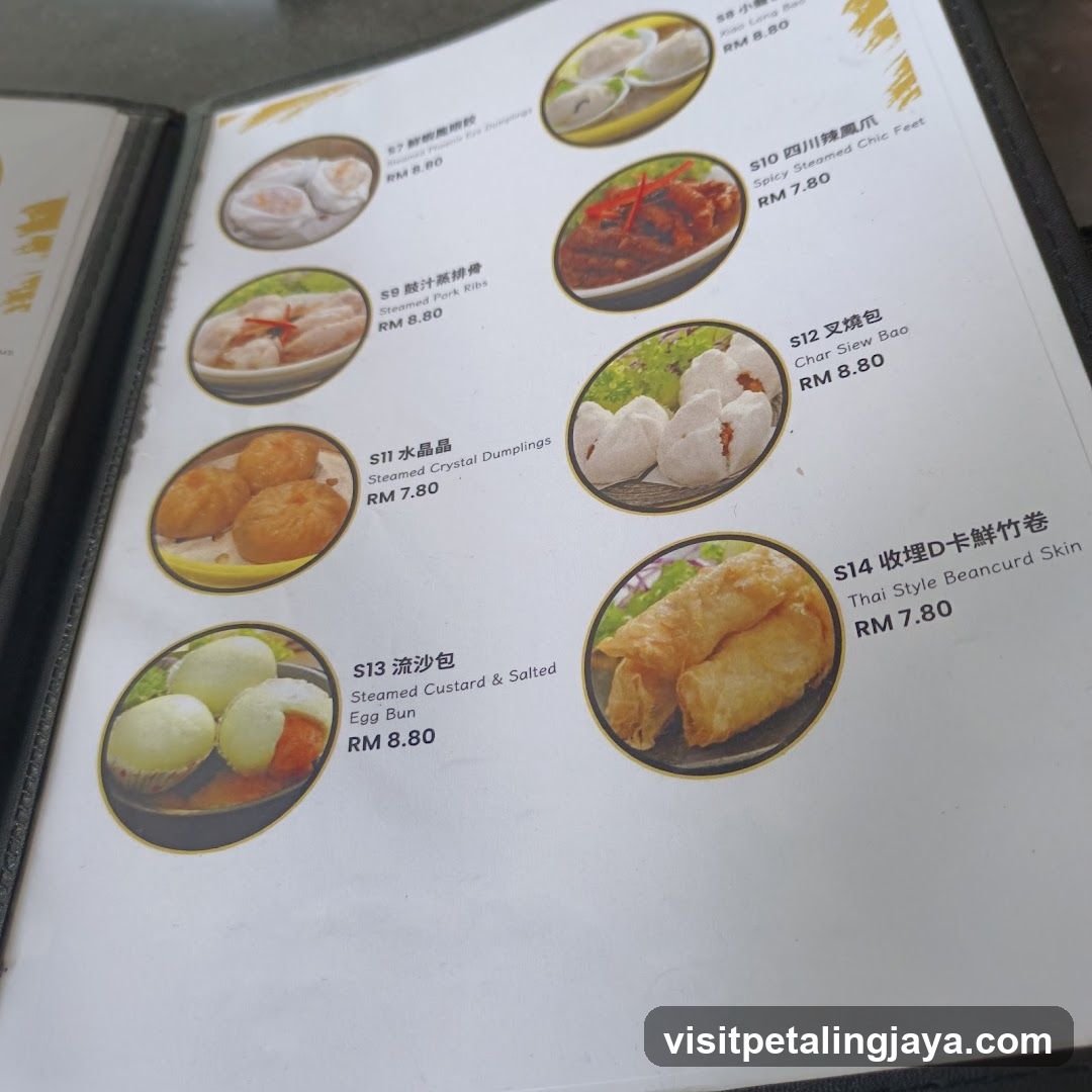 Dumpling and Dim Sum Menu Page