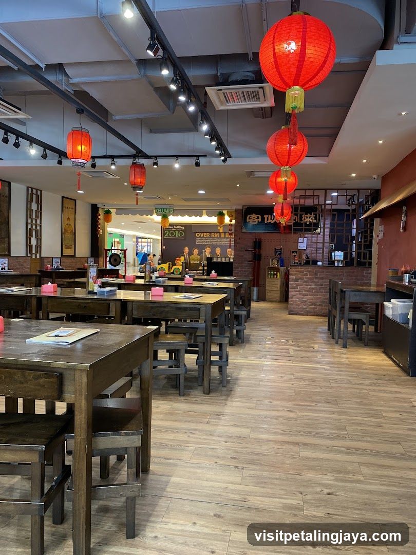 Restaurant Interior with Red Lanterns