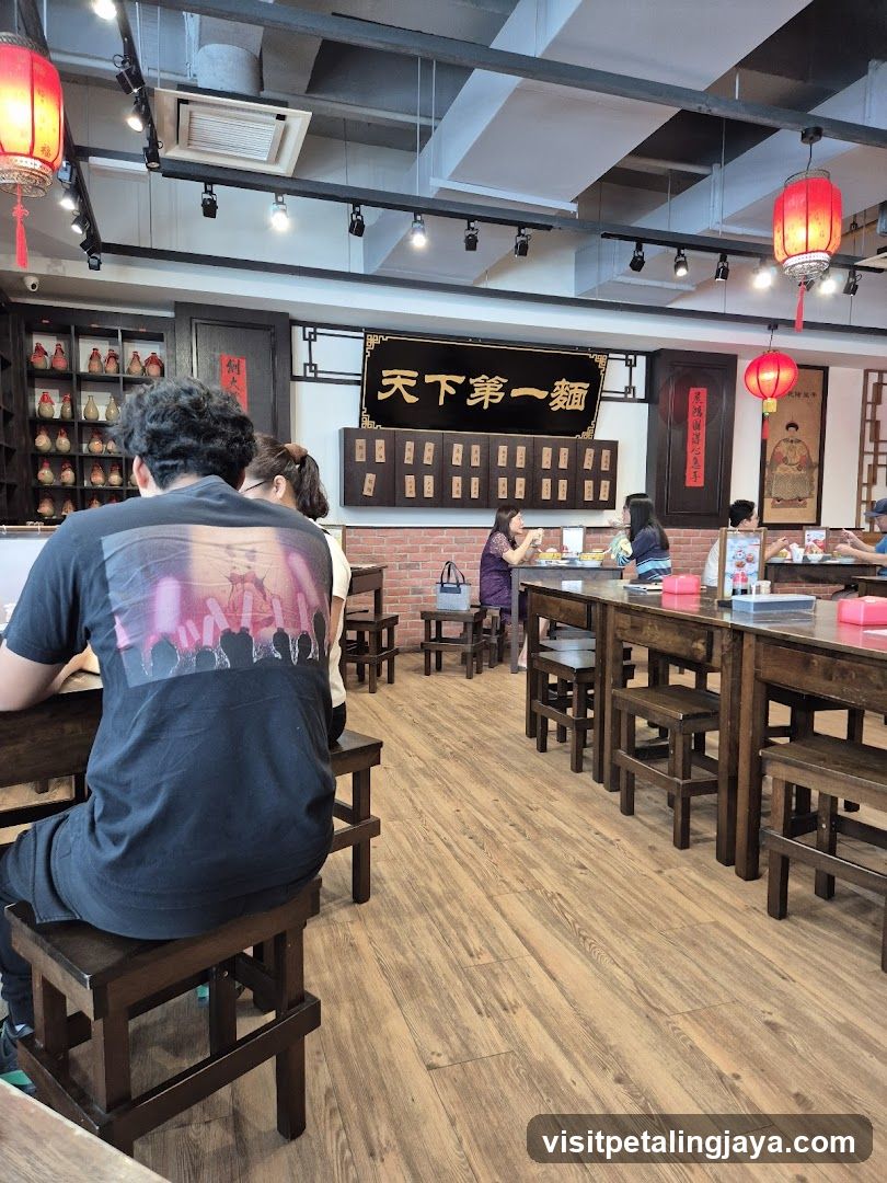 Interior of a Chinese noodle restaurant